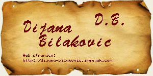 Dijana Bilaković vizit kartica